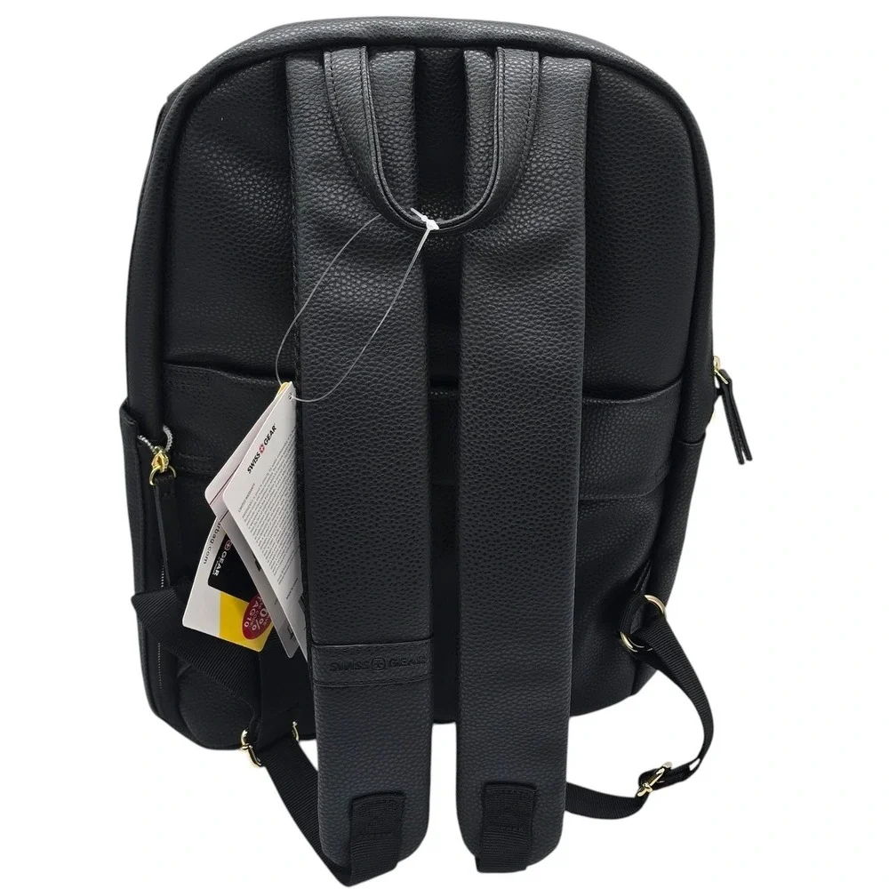 SwissGear Serenity Luxe Women's Laptop Backpack 13 Inch Black Pebbled Leather